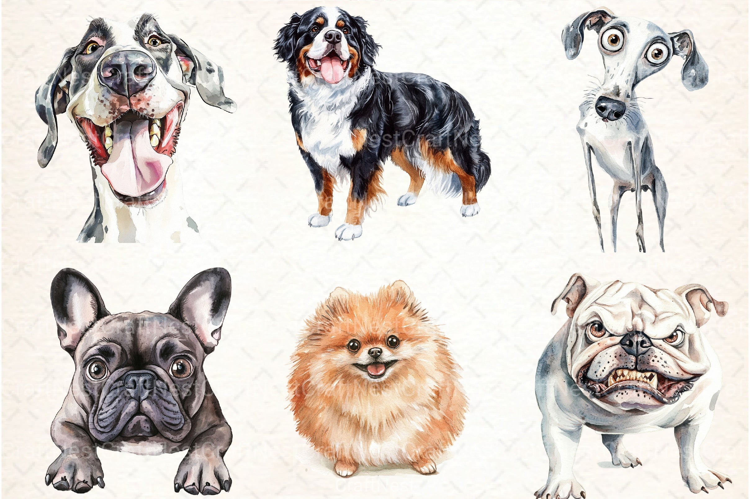Funny Dog Clipart Bundle 99 - CraftNest - Digital Crafting and Art