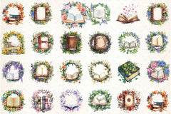 Vibrant Flower Wreath Clipart Bundle for Book Design - CraftNest - Digital Crafting and Art