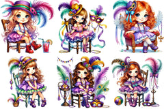Mardi Gras Girl Clipart Bundle 1 - CraftNest - Digital Crafting and Art
