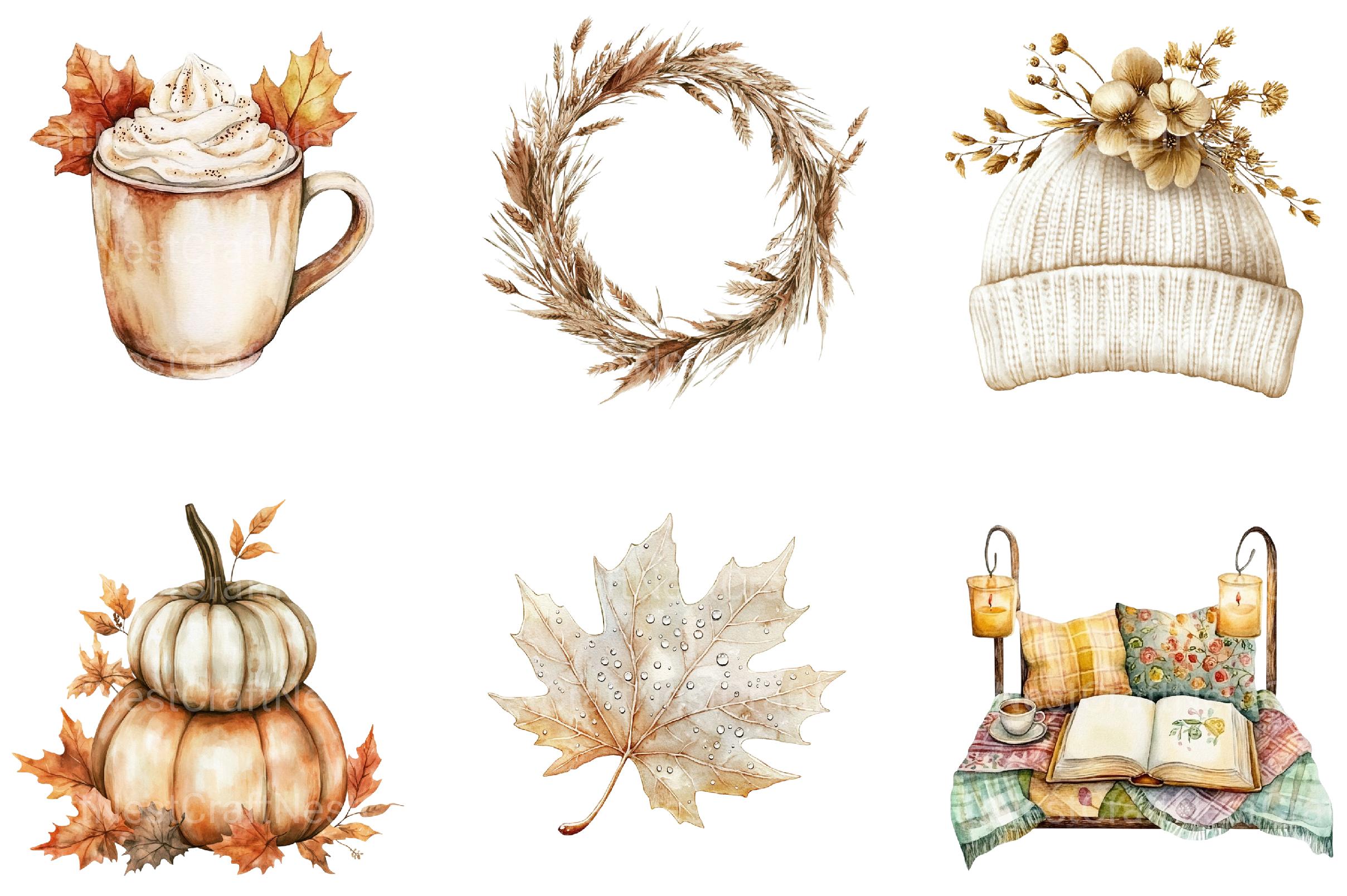 Neutral Autumn Clipart - CraftNest - Digital Crafting and Art