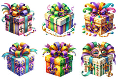 Mardi Gras Gift Box Clipart Bundle - CraftNest - Digital Crafting and Art