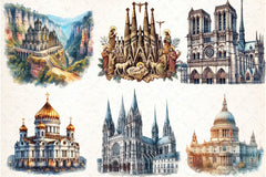 Famous Churches Clipart Bundle - CraftNest - Digital Crafting and Art
