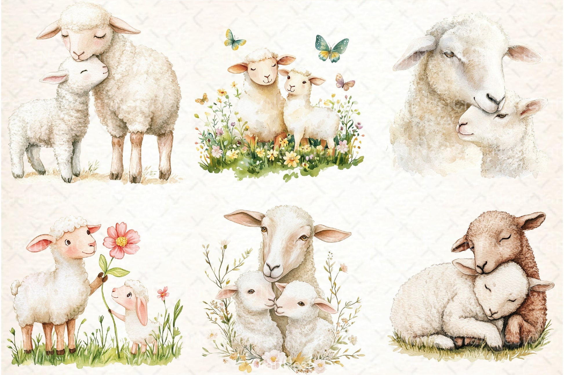 Lamb & Ewe Love Clipart Bundle - CraftNest - Digital Crafting and Art