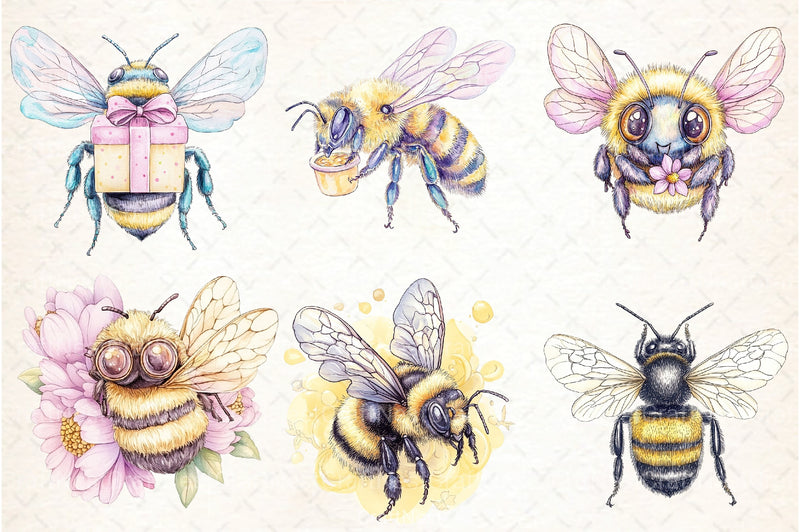 Bee Clipart Bundle Collection - CraftNest - Digital Crafting and Art