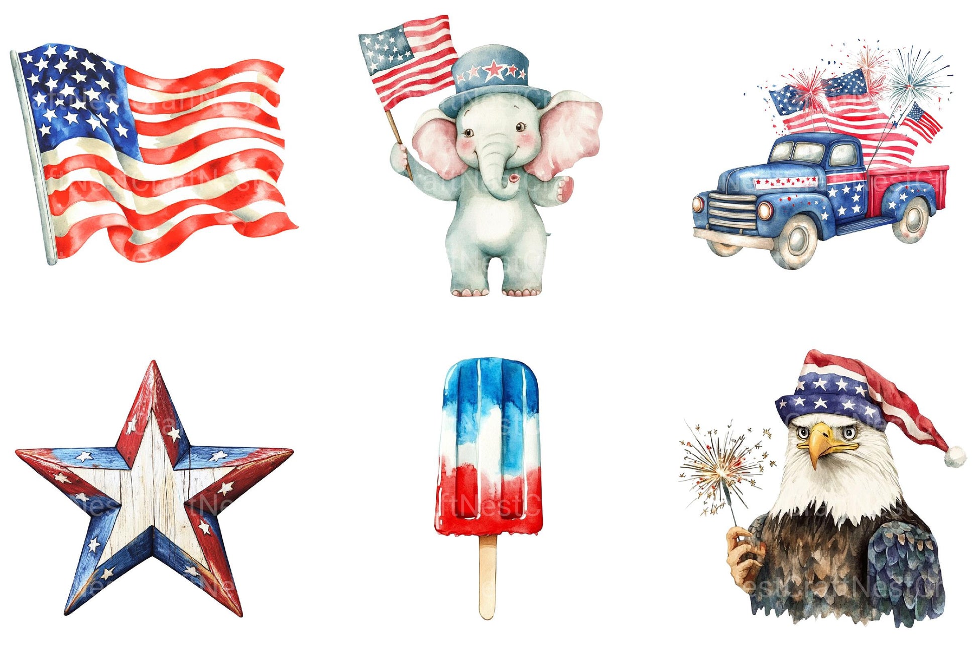 4th of July Clipart - CraftNest - Digital Crafting and Art