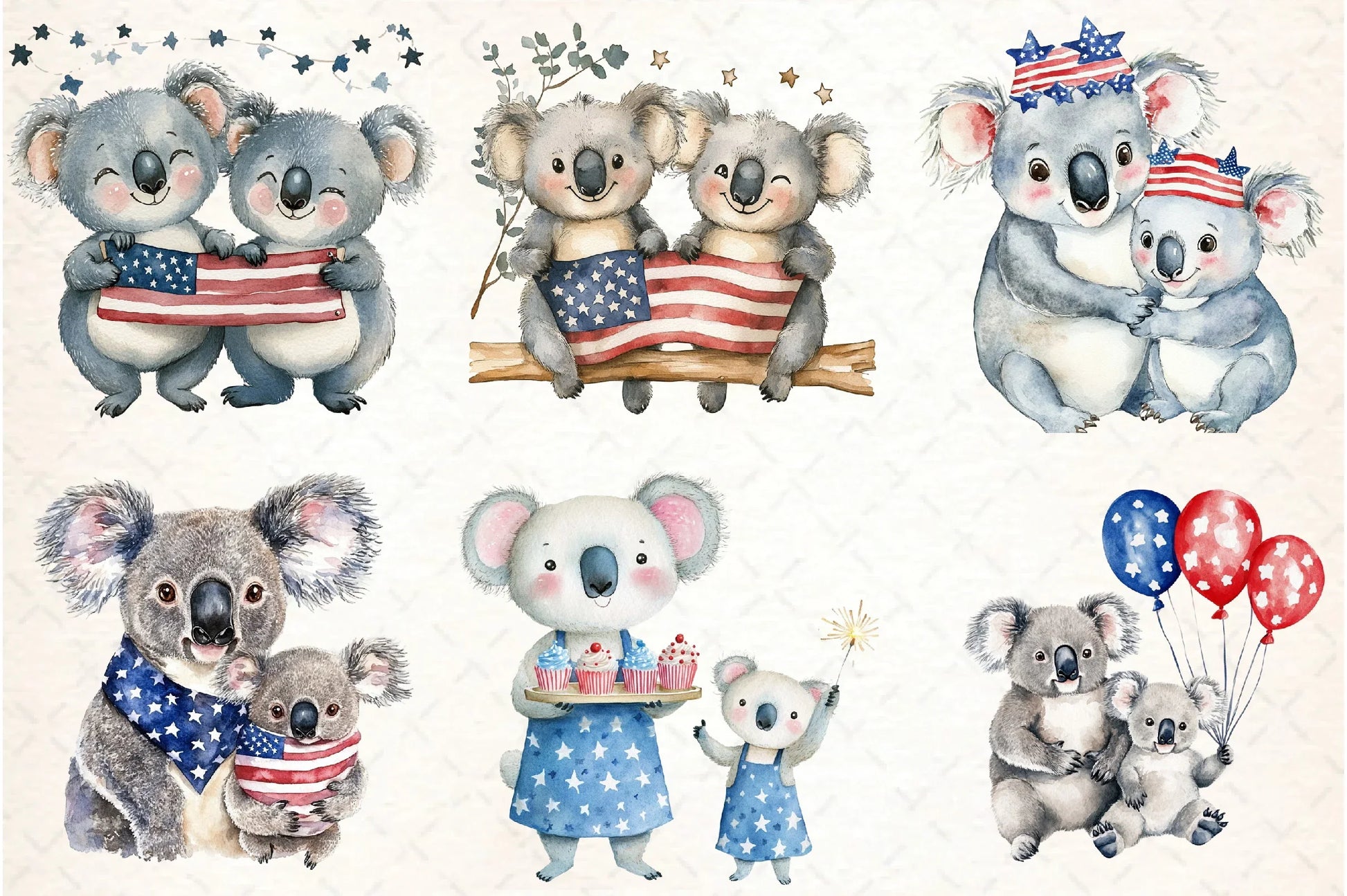 Mother Koala 4th of July Clipart Bundle - CraftNest - Digital Crafting and Art