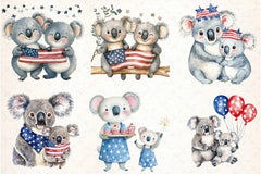 Mother Koala 4th of July Clipart Bundle - CraftNest - Digital Crafting and Art