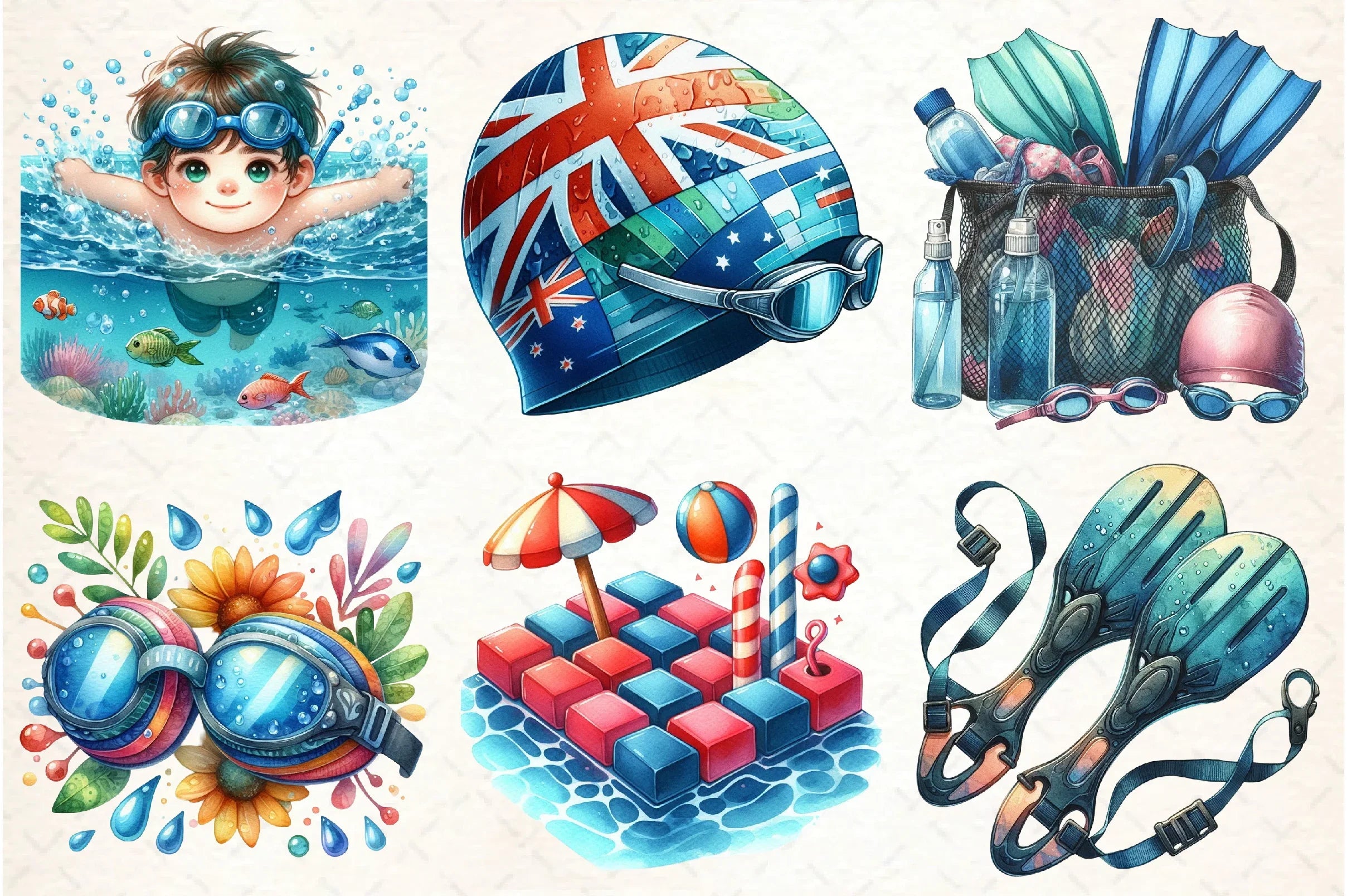 Summer Swimming Clipart Bundle - CraftNest - Digital Crafting and Art