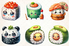Cute Sushi Japanese Food Clipart Bundle - CraftNest - Digital Crafting and Art