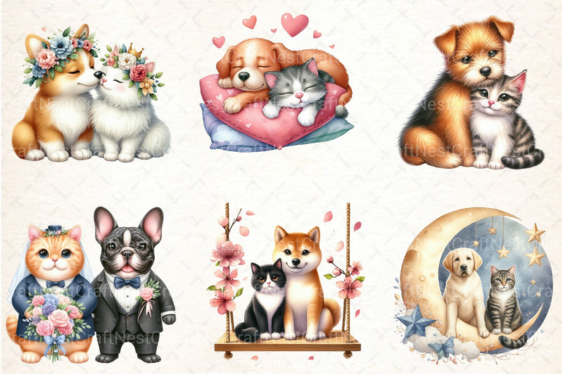Dog and Cat Clipart Bundle 99 - CraftNest - Digital Crafting and Art