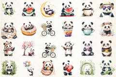 Cute Panda Clipart Bundle 9 - CraftNest - Digital Crafting and Art