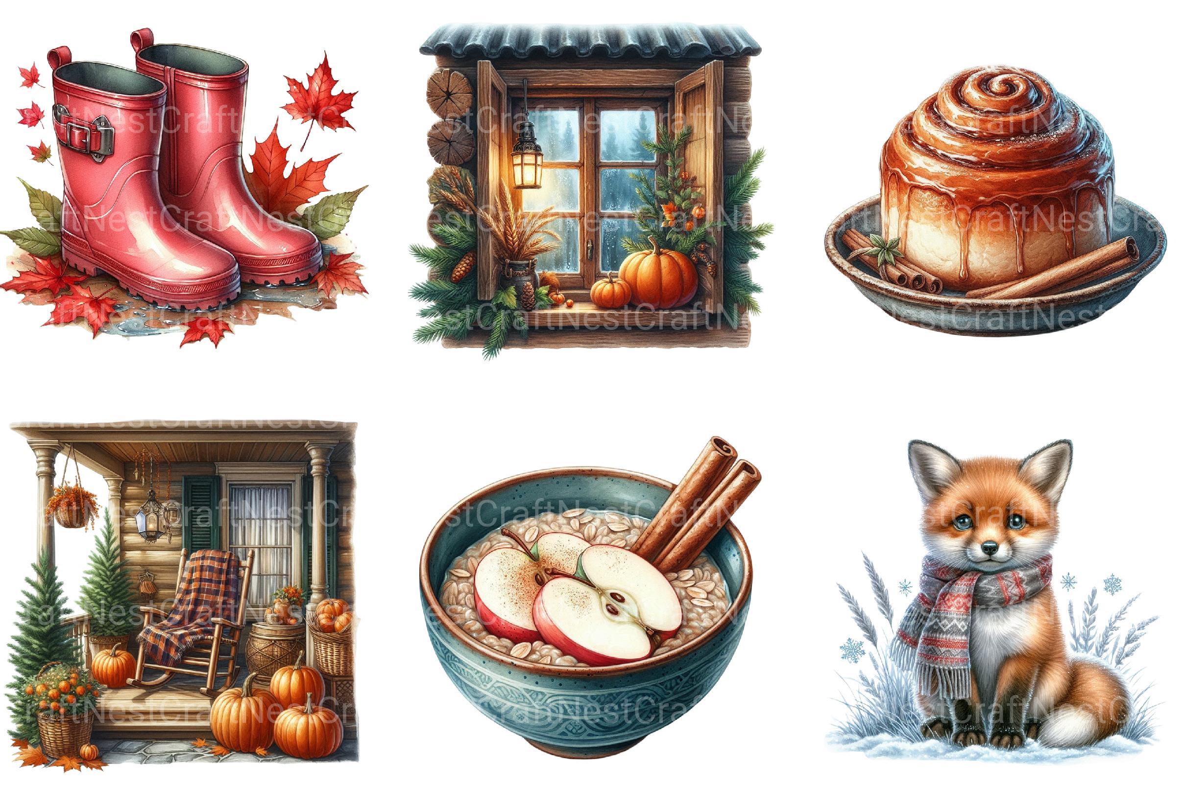 Autumn Chilly Morning Clipart - CraftNest - Digital Crafting and Art