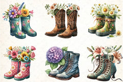 Spring Flower Boots Clipart Bundle - CraftNest - Digital Crafting and Art