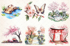 Japanese Spring Garden Clipart Bundle - CraftNest - Digital Crafting and Art