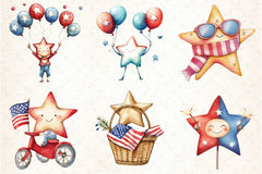 Cute Star 4th of July Clipart Bundle - CraftNest - Digital Crafting and Art
