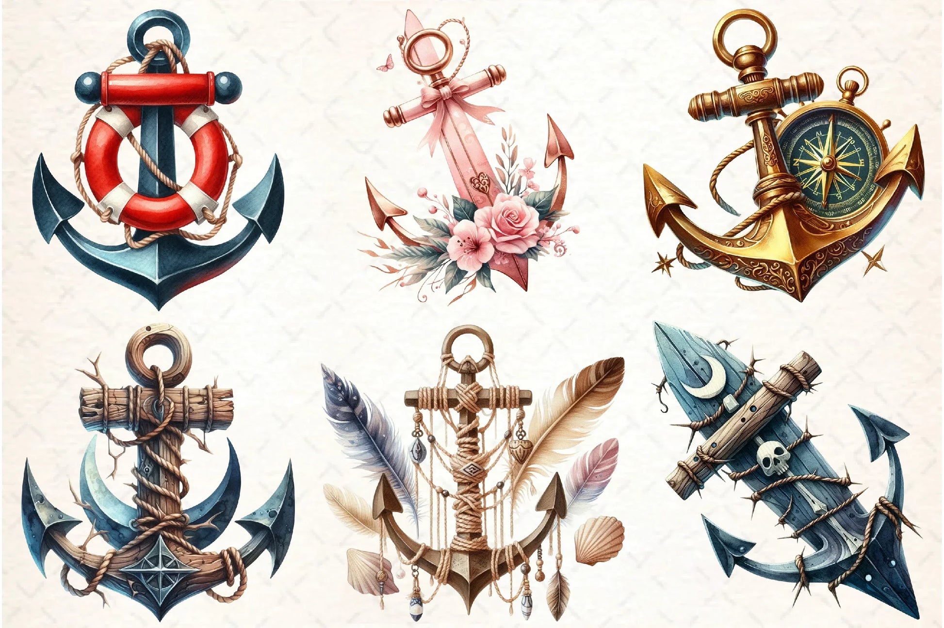 Summer Anchor Clipart Bundle - CraftNest - Digital Crafting and Art