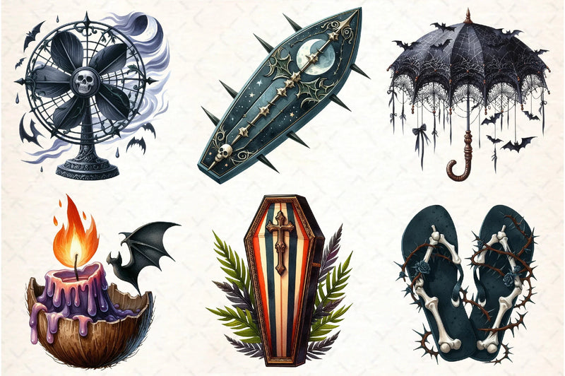 Gothic Summer Clipart Bundle - CraftNest - Digital Crafting and Art