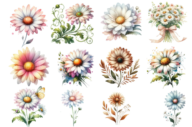Daisy Dream Flower Clipart Bundle - CraftNest - Digital Crafting and Art