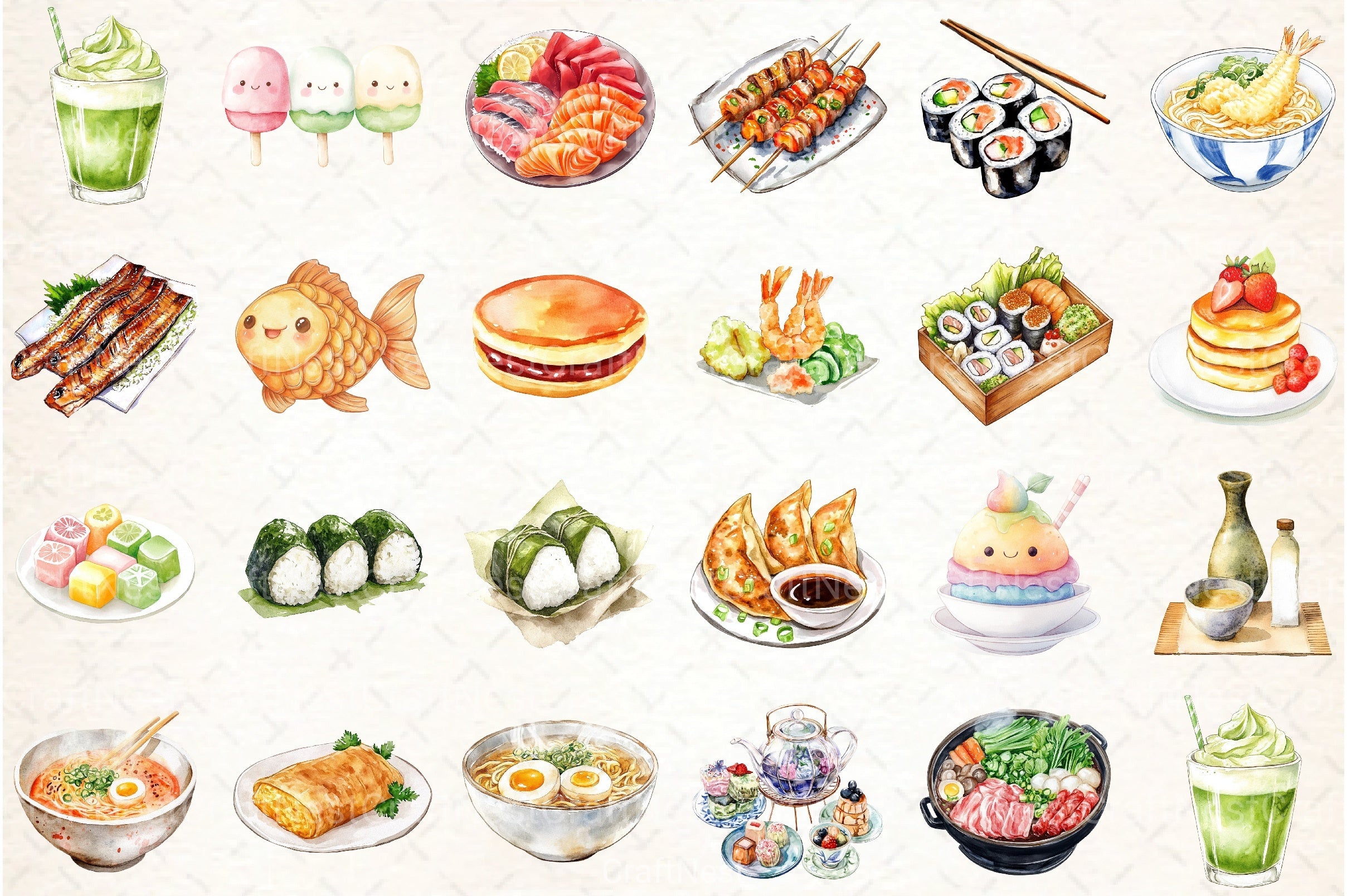 Japanese Food Clipart Bundle - CraftNest - Digital Crafting and Art