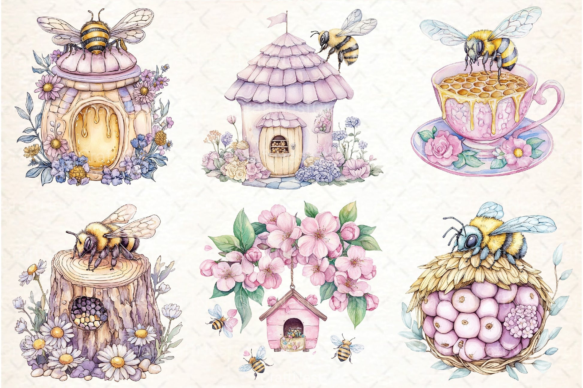 Bee Home Clipart Bundle 99 - CraftNest - Digital Crafting and Art