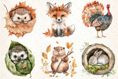 Autumn Forest Animal Clipart Bundle 2 - CraftNest - Digital Crafting and Art