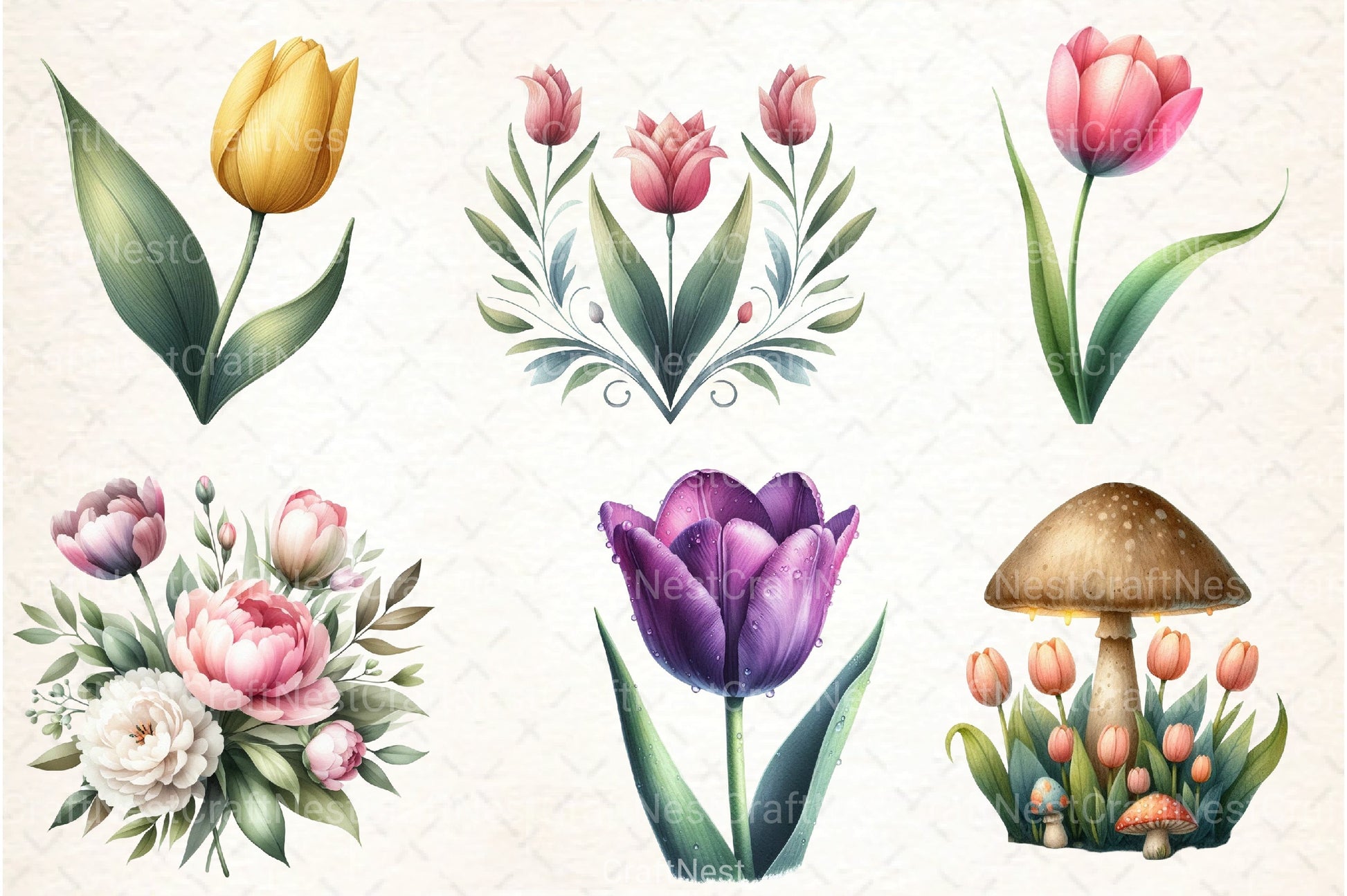 Tulip Clipart Bundle 99 - CraftNest - Digital Crafting and Art