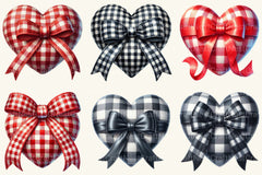 Valentine Gingham Hearts Clipart Bundle - CraftNest - Digital Crafting and Art