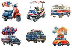 4th of July Car Clipart - CraftNest - Digital Crafting and Art