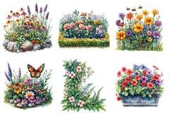 Garden Flower Bed Clipart Bundle - CraftNest - Digital Crafting and Art