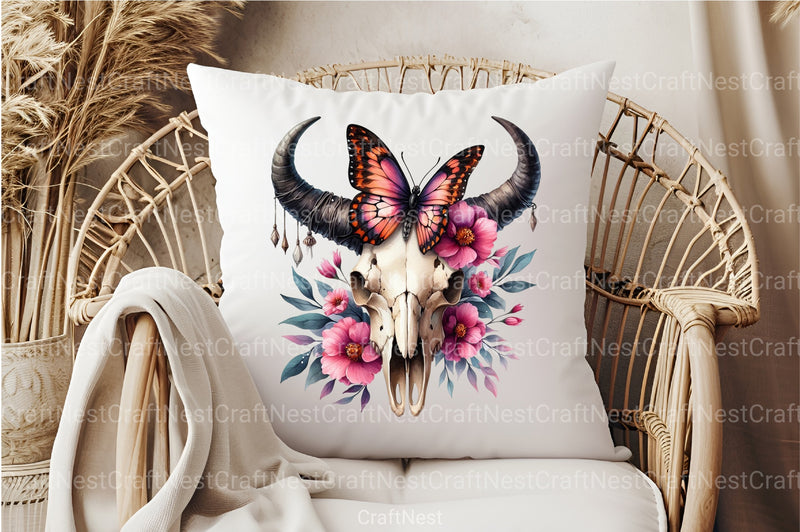 Bull Skull with Horns Clipart Bundle - CraftNest - Digital Crafting and Art