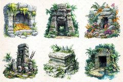 Jungle Tomb Clipart Bundle - CraftNest - Digital Crafting and Art