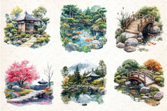 Japanese Tea Garden Clipart Bundle - CraftNest - Digital Crafting and Art