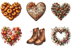 Hearts Autumn Clipart Bundle - CraftNest - Digital Crafting and Art