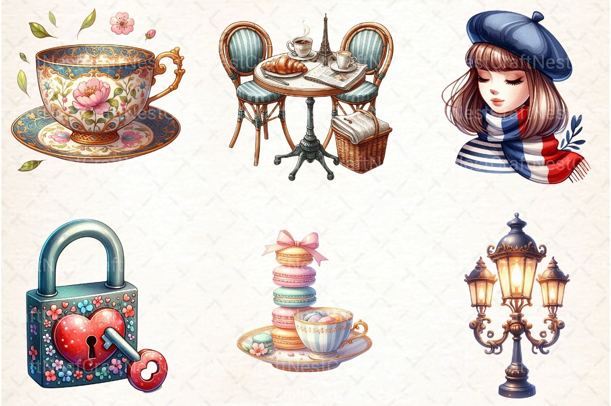 Ooh Lala Paris Clipart Bundle - CraftNest - Digital Crafting and Art