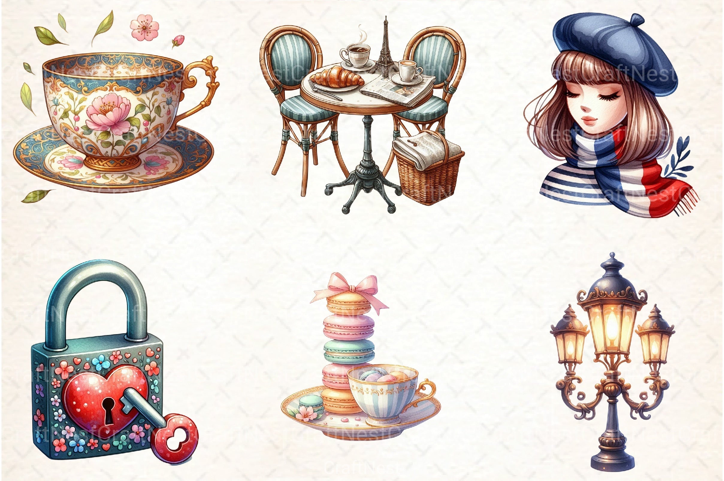 Ooh Lala Paris Clipart Bundle - CraftNest - Digital Crafting and Art
