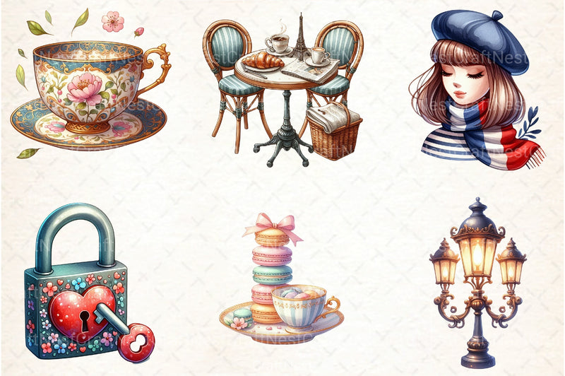 Ooh Lala Paris Clipart Bundle - CraftNest - Digital Crafting and Art