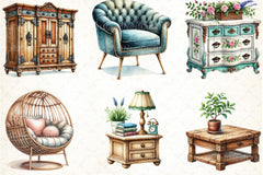 Home Furniture Clipart Bundle 99 - CraftNest - Digital Crafting and Art