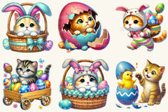 Funny Easter Cats Clipart Bundle - CraftNest - Digital Crafting and Art