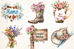 Western Mother's Day Cowgirl Clipart Bundle 99 - CraftNest - Digital Crafting and Art
