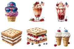 4th of July Ice Cream Clipart - CraftNest - Digital Crafting and Art