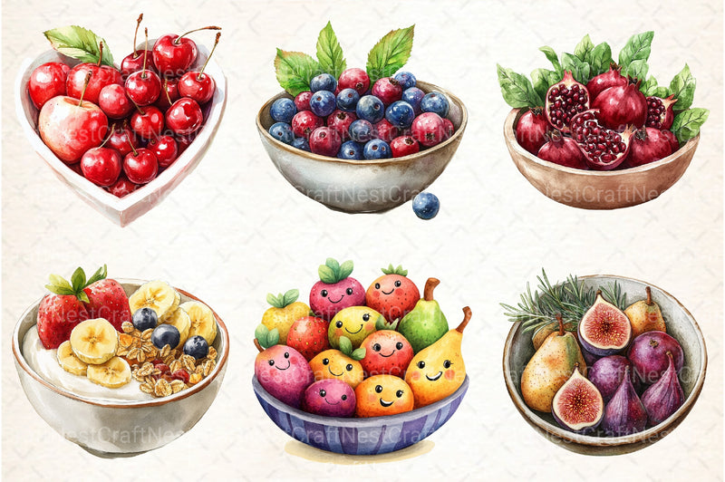 Fruit Bowl Clipart Bundle - CraftNest - Digital Crafting and Art