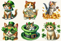St Patrick's Cats Clipart Bundle - CraftNest - Digital Crafting and Art