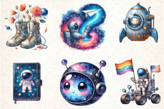 Cute Astronaut Clipart Bundle - CraftNest - Digital Crafting and Art