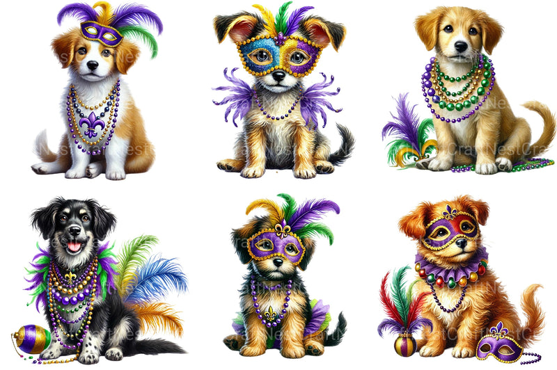 Mardi Gras Dog Clipart Bundle - CraftNest - Digital Crafting and Art