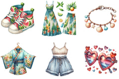 Summer Fashion Clipart - CraftNest - Digital Crafting and Art