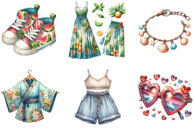 Summer Fashion Clipart - CraftNest - Digital Crafting and Art