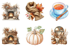 Cozy Beige Autumn Clipart - CraftNest - Digital Crafting and Art