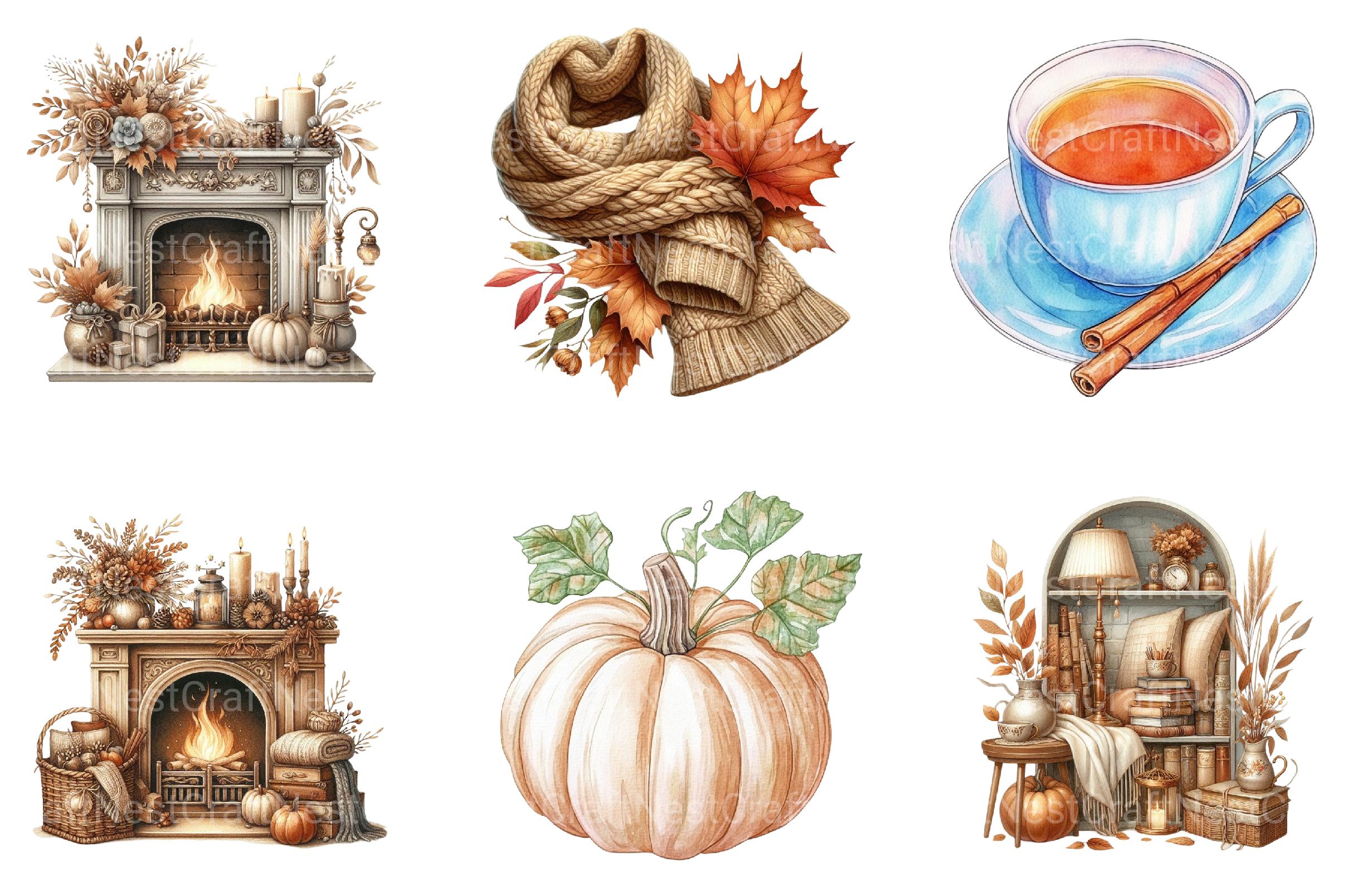 Cozy Beige Autumn Clipart - CraftNest - Digital Crafting and Art