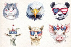 Animal 4th of July Clipart Bundle - CraftNest - Digital Crafting and Art