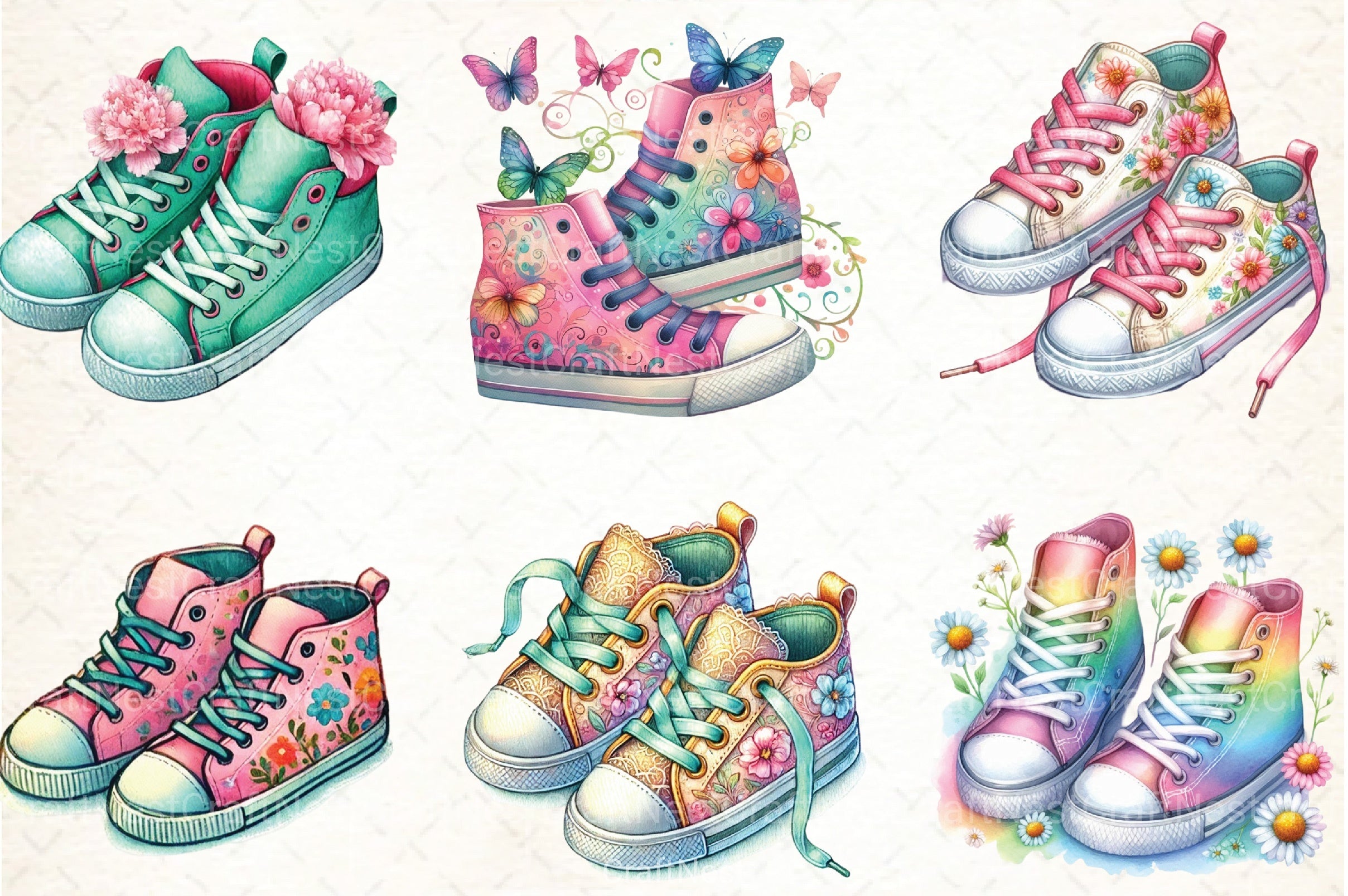 Spring Sneakers Clipart Bundle - CraftNest - Digital Crafting and Art